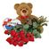 red roses with teddy and chocolates. Guatemala